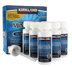 Засіб для росту волосся та бороди Міноксидил 5% Minoxidil KIRKLAND 6 флаконів та дозатор