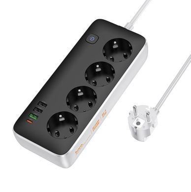 Сетевой удлинитель с USB портами 2500 W 3 метра  PD30W USB HOCO AC22 Desktop Socket