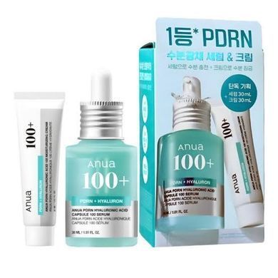 Високоактивний біорепаративний зволожувальний сет Anua PDRN Hyaluronic Acid Capsule 100 Serum + Cream, 2 х 30 мл