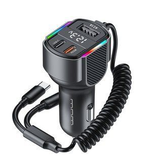 Автомобильный FM-трансмиттер Bluetooth модулятор с быстрой зарядкой PD 18 Вт WUW