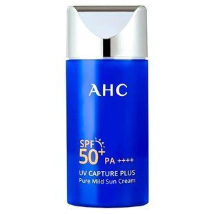 Увлажняющая солнцезащитная эмульсия AHC UV Capture Plus Pure Mild Sun Cream с центеллой и зеленым чаем, 50 мл