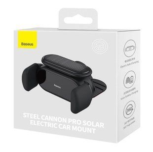 Автомобильный держатель на солнечной батарее Baseus Steel Cannon pro Solar Electric Car Mount
