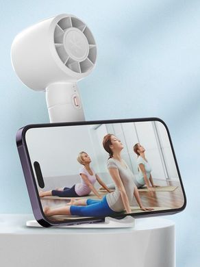 Вентилятор ручний 2в1 акумуляторний з підставкою для телефону A68 Portable Fan
