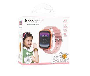 Розумний дитячий Смарт годинник Hoco Y101 Baby Smart Watch 4G GPS LBS Wi-Fi Pink