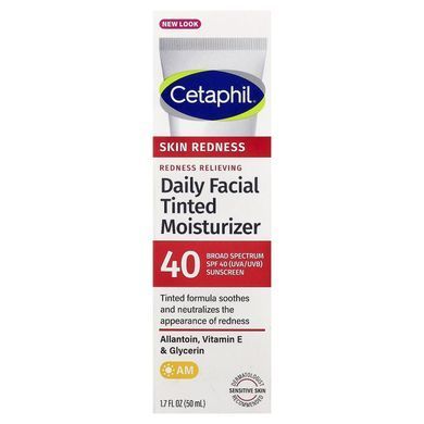 Денний тонувальний крем-гідрататор Cetaphil Redness Relieving з алантоїном та захистом SPF 40, 50 мл