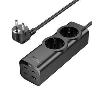 Мережевий подовжувач фільтр 2000W HOCO NS10 Wisdom PD 67W 2m