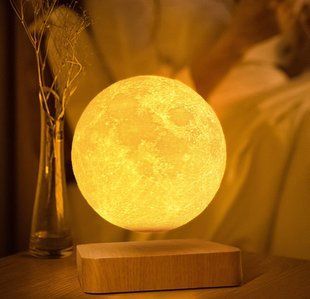 Настольный ночник Левитационная лампа Луна Levitating Lamp Moon Light Wood Grain