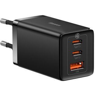 Адаптер Baseus GaN5 65W Fast Charger 2C+U Зарядний пристрій з кабелем