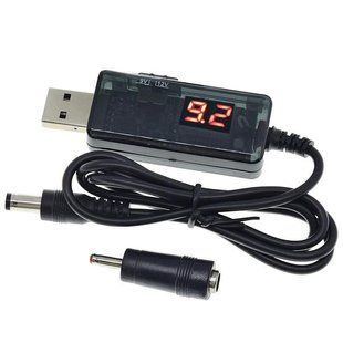 Кабель для Wi-Fi роутера перетворювач напруги USB 5V - DC to 9V 12V з дисплеєм