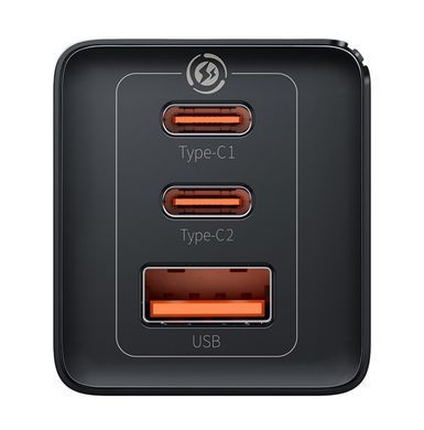 Адаптер Baseus GaN5 65W Fast Charger 2C+U Зарядний пристрій з кабелем