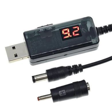 Кабель для Wi-Fi роутера преобразователь напряжение USB 5V - DC to 9V 12V с дисплеем