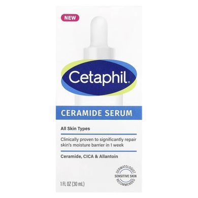 Успокаивающая сыворотка с алантоином и CICA Cetaphil Ceramide Serum для качественного ухода и свежести чувствительной кожи, 30 мл